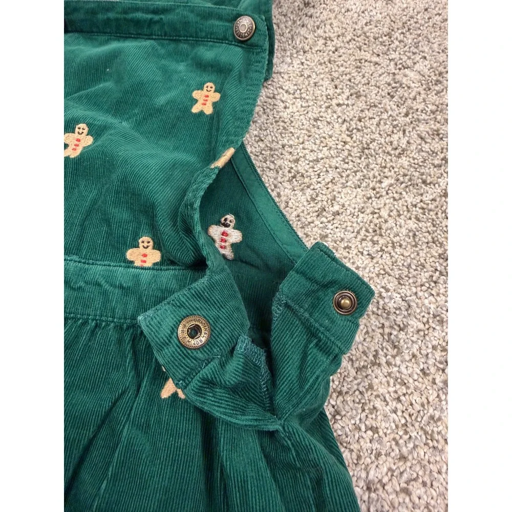 Gymboree Jumper Dress Kids Size 6 Green Gingerbread Corduroy Overall